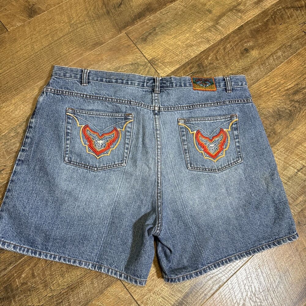Paris Angel Jeans Denim Jean Shorts Embroidered  Pockets Womens Size 20 Western